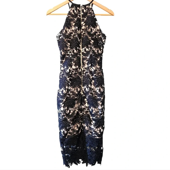 Keepsake The Label True Love Floral Halter Lace Black Cocktail Midi Dress Sz XS. - Picture 10 of 16
